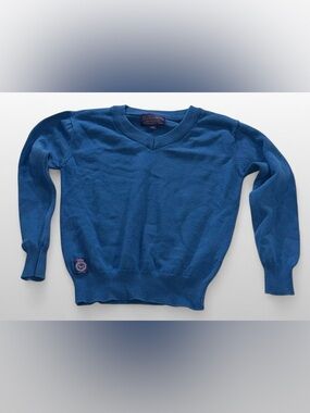 Ciao Marco Blue Cotton Sweater Toddler 3T V Neck Knit Pullover Boys Girls